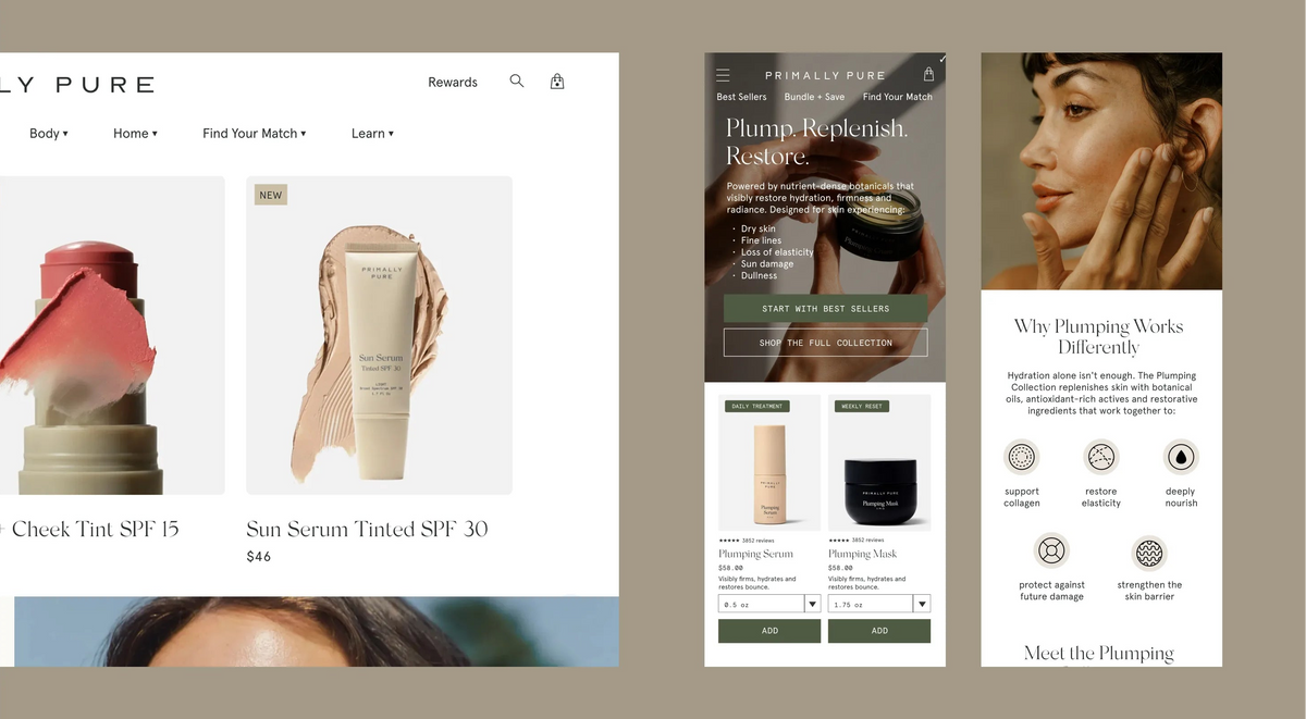Primally Pure Ecommerce Agency - Collection Page Example