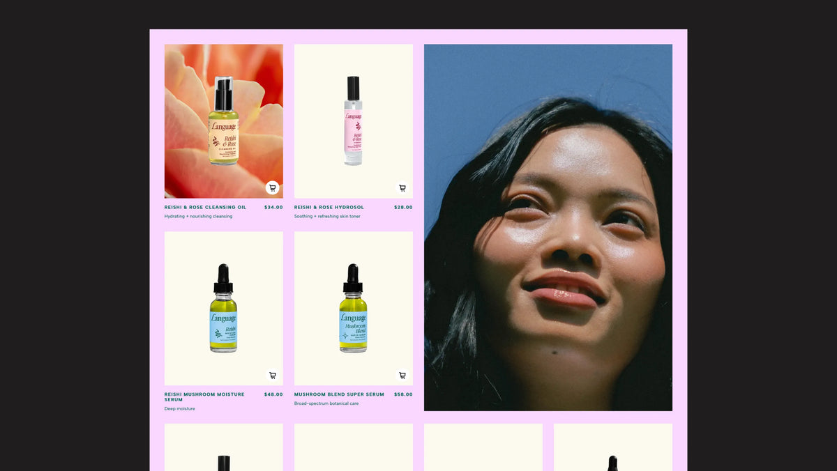 Language Skincare | Colorful Ecommerce Design